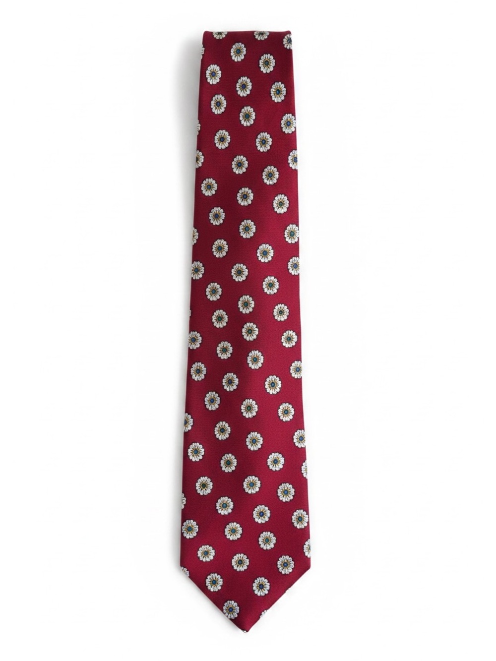 Brooks Brothers Makers Silk Tie Floral Necktie Red White Blue Made in the USA